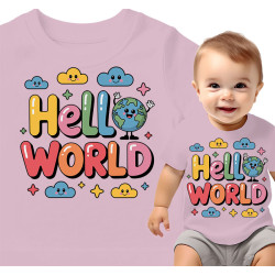 Koszulka dla dzieci 0-2 'Hello World'