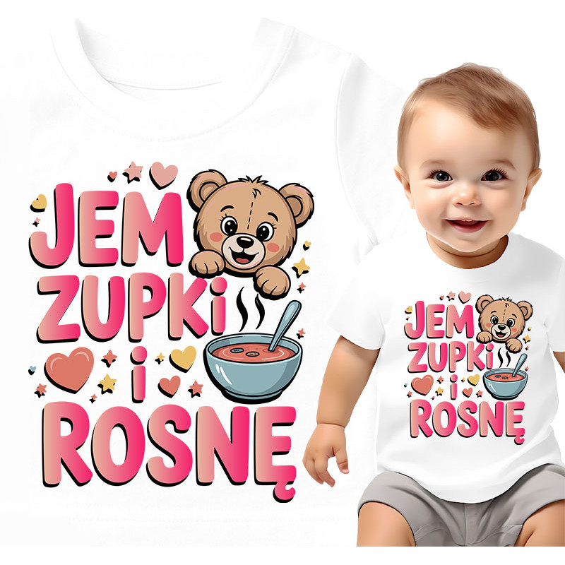 Koszulka dla dzieci 0-2 'Jem zupki i rosnę'