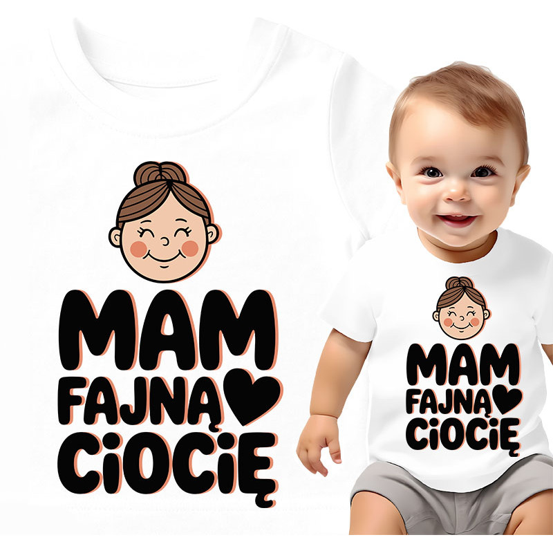 Koszulka dla dzieci 0-2 lata 'Mam fajną ciocię'