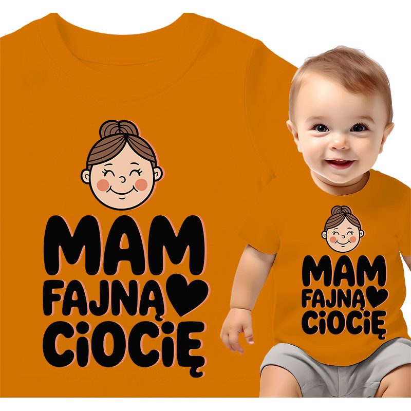 Koszulka dla dzieci 0-2 lata 'Mam fajną ciocię'