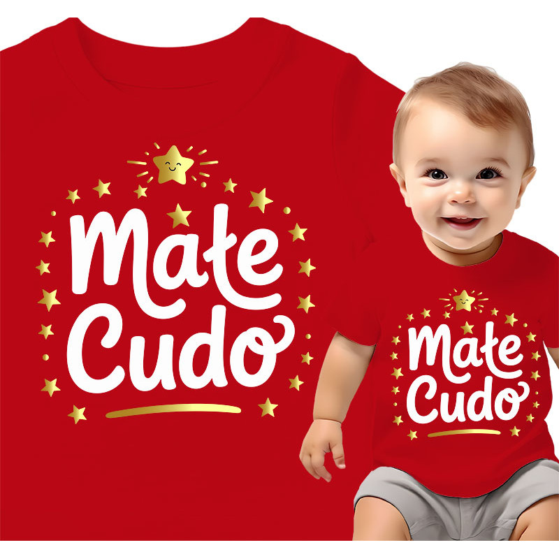 Schattig Rode Baby T-Shirt met Sterren