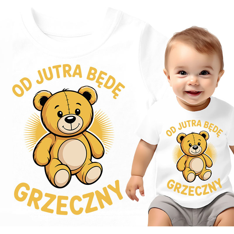 Koszulka dla dzieci 0-2 lata 'Od jutra będę grzeczny'