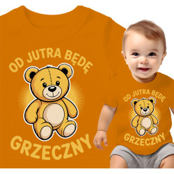 Koszulka dla dzieci 0-2 lata 'Od jutra będę grzeczny'