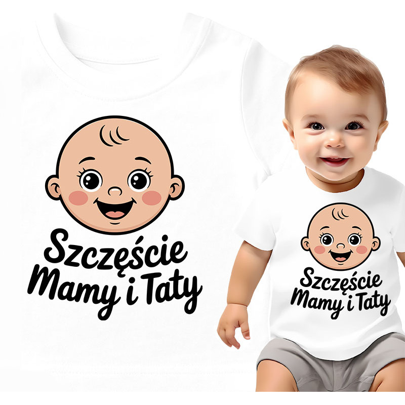 Koszulka dla dzieci 0-2 lata 'Szczęście Mamy i Taty'