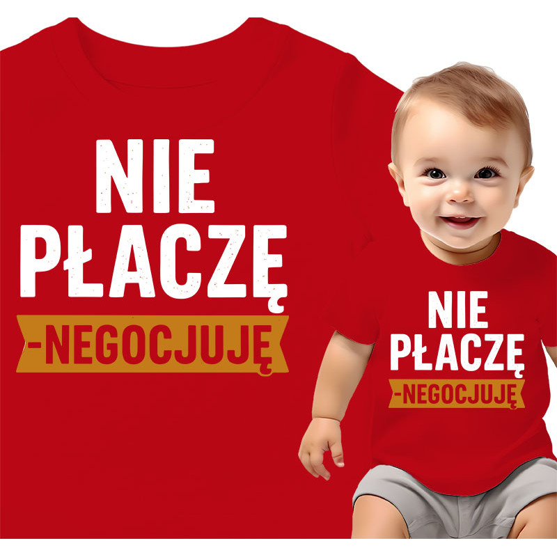 Koszulka dla dzieci 0-2 lata 'Nie płaczę – negocjuję'