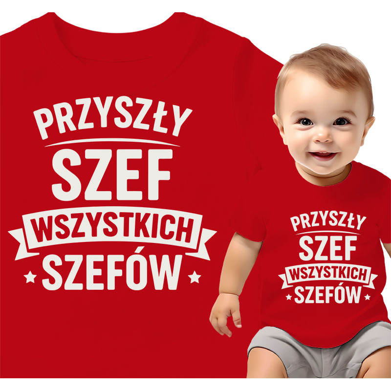 Koszulka dla dzieci 0-2 lata 'Przyszły Szef Wszystkich Szefów'