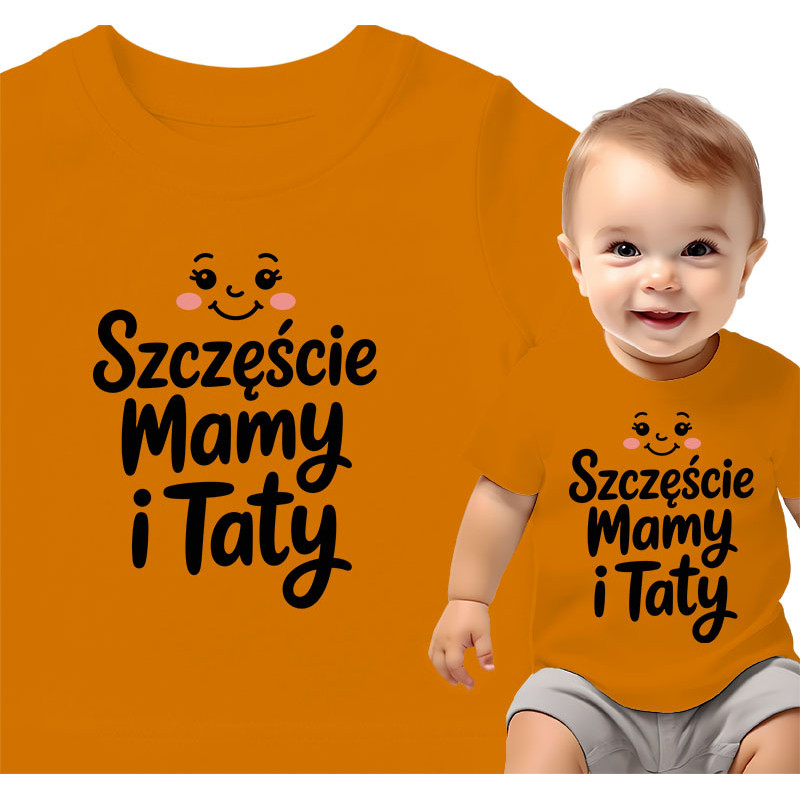 Koszulka dla dzieci 0-2 lata 'Szczęście Mamy i Taty'