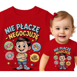 Koszulka dla dzieci 0-2 lata 'Nie płaczę – negocjuję'