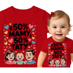 50% Mamy, 50% Taty T-Shirt for Kids