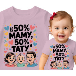 50% Mamy, 50% Taty T-Shirt voor Kinderen