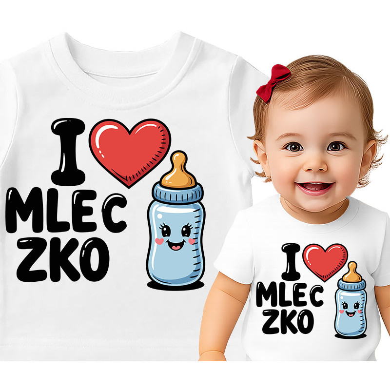 Cute Baby Onesie - I Love MLECZKO