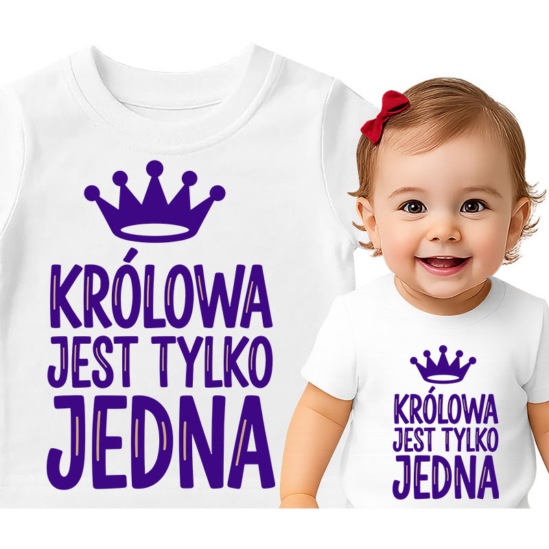 Koszulka dla dzieci 0-2 lata 'KRÓLOWA JEST TYLKO JEDNA'