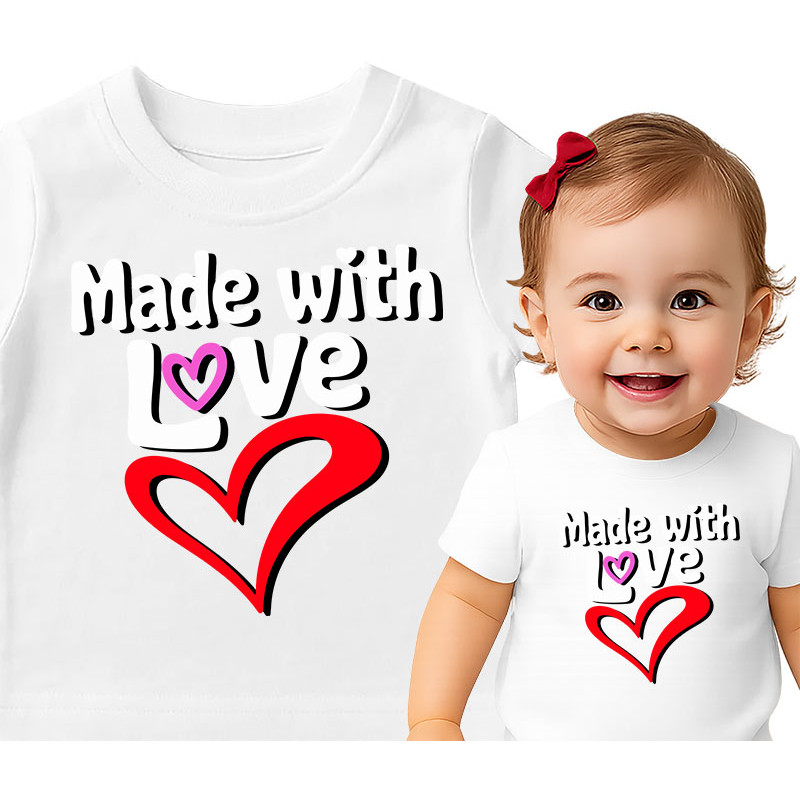 Baby T-Shirt 'Gemaakt met Liefde'