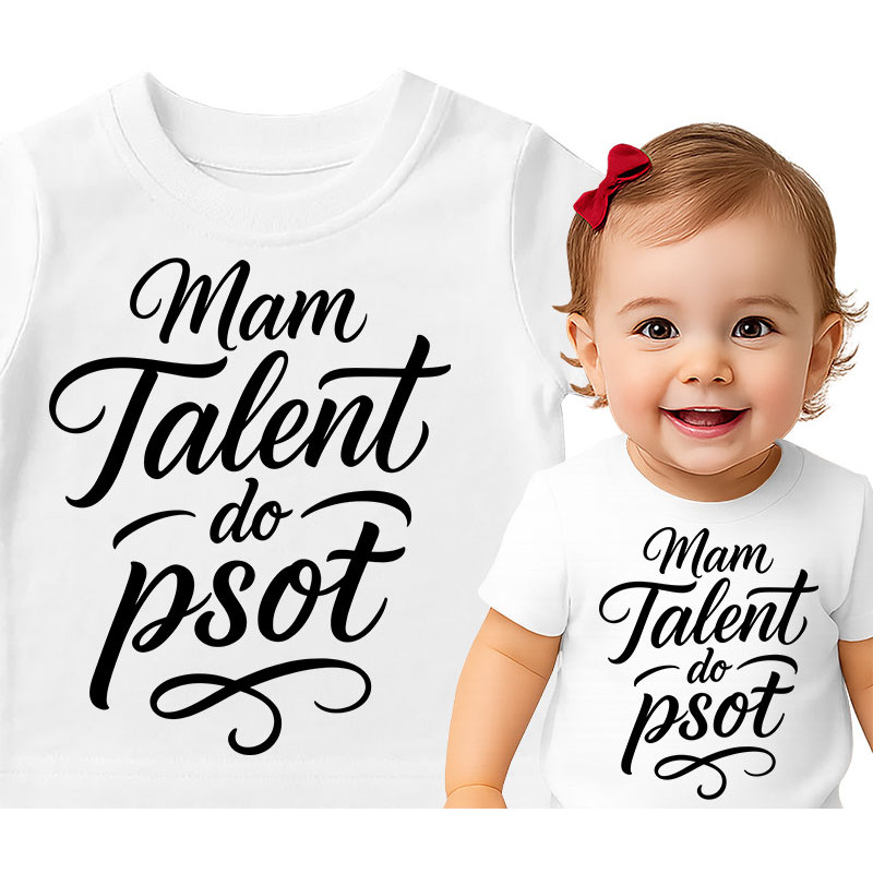 Koszulka dla dzieci 0-2 lata 'Mam Talent do psot'