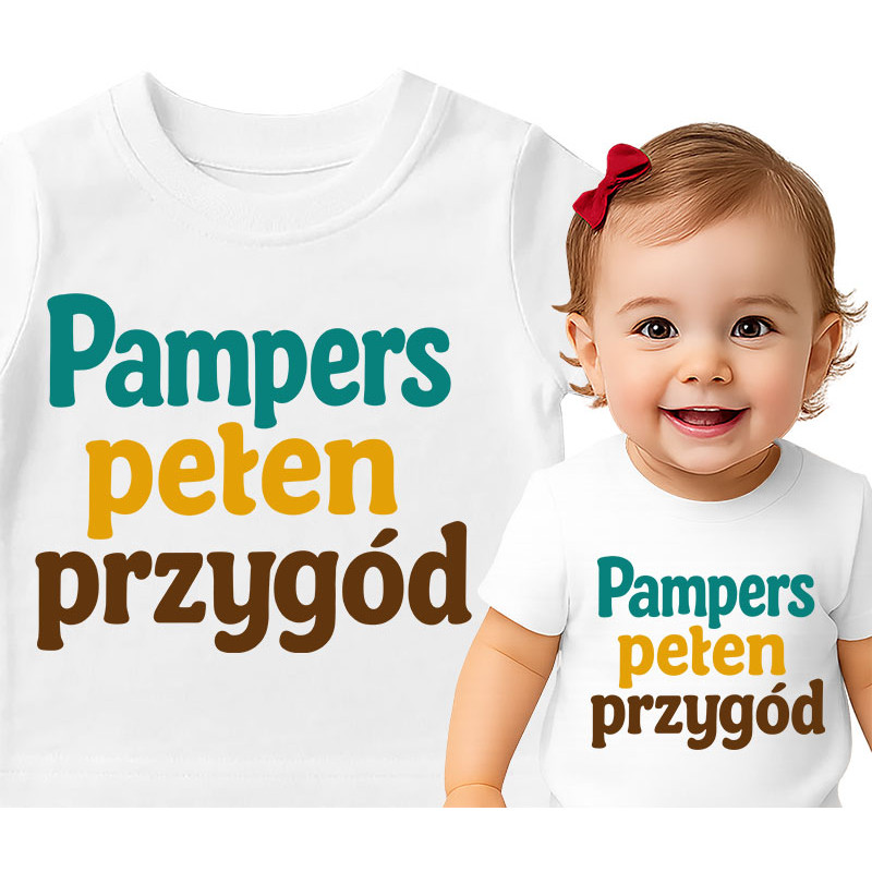 Koszulka dla dzieci 0-2 lata 'Pampers pełen przygód'