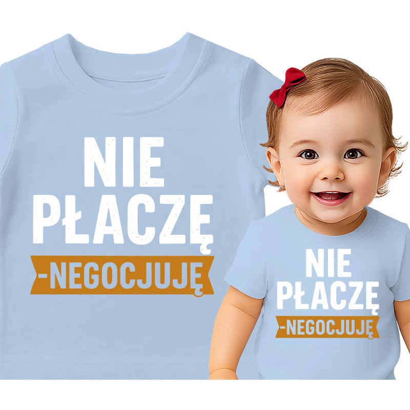 Koszulka dla dzieci 0-2 lata 'Nie płaczę – negocjuję'