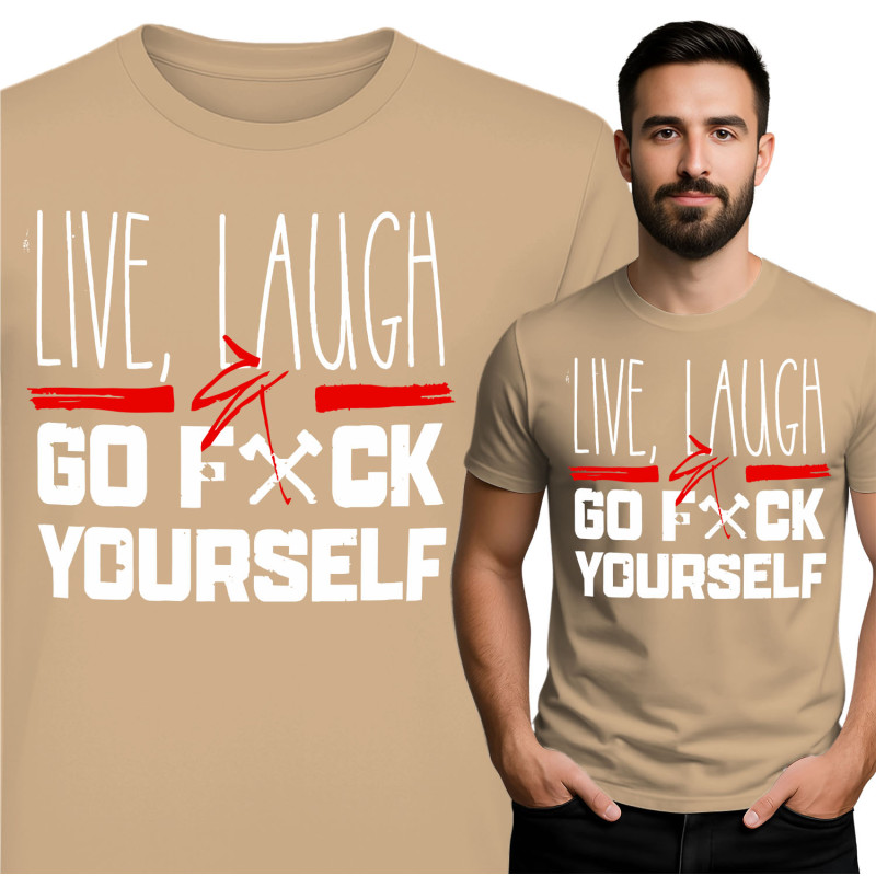 Unieke 'Live, Laugh' T-Shirt