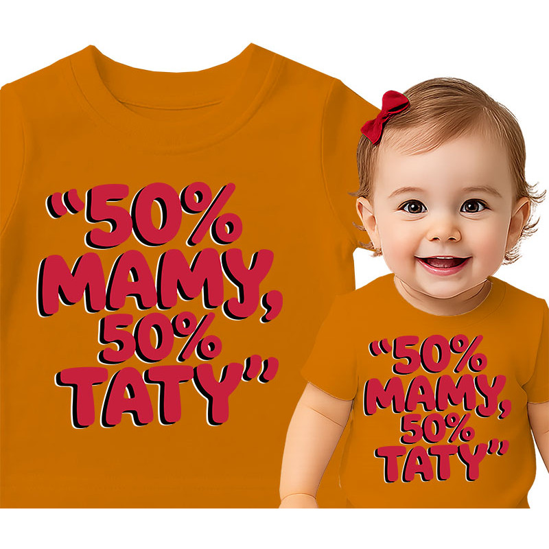 50% Mamy, 50% Taty Baby T-shirt
