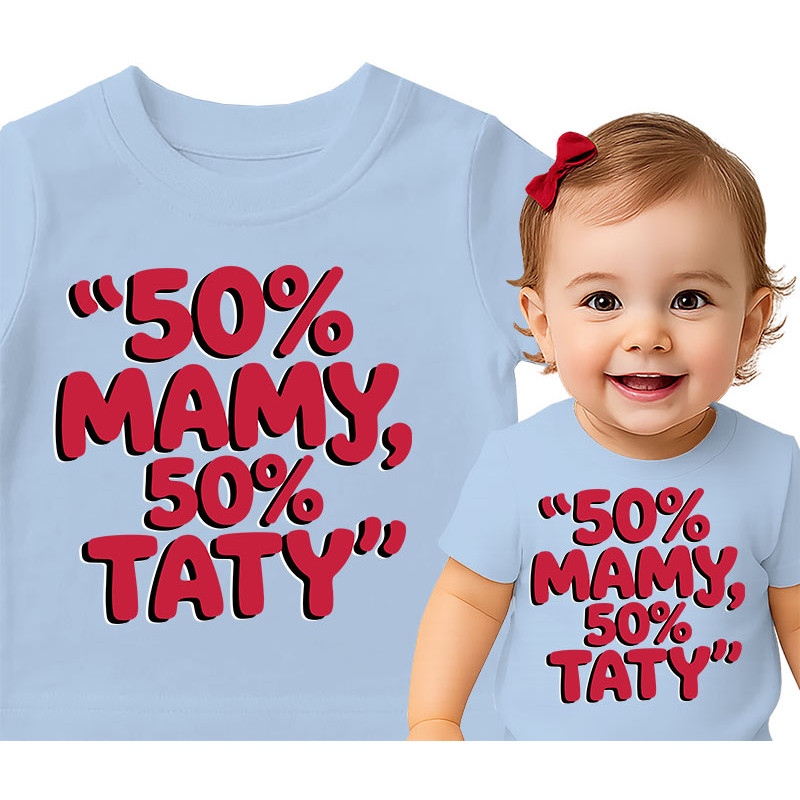 50% Mamy, 50% Taty Baby T-shirt