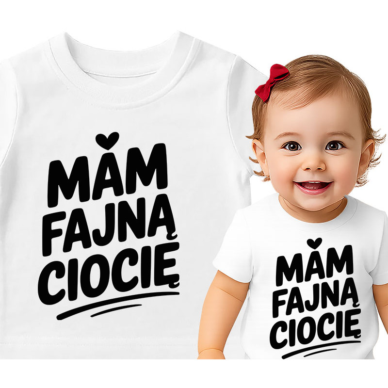 Koszulka dla dzieci 0-2 lata 'Mam fajną ciocię'