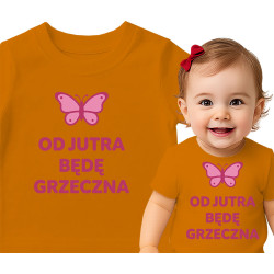 Koszulka dla dzieci 0-2 lata 'Od jutra będę grzeczna'