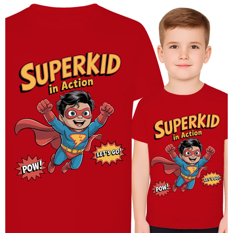 Koszulka dziecięca 'Superkid w Akcji'