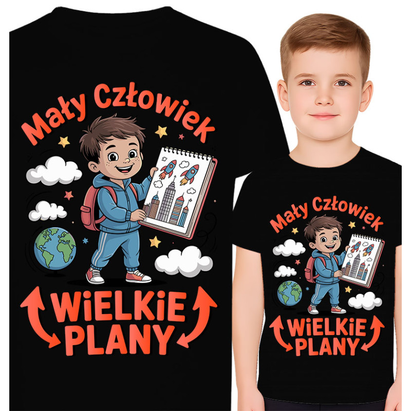 Koszulka dziecięca 'Mały Człowiek, WIELKIE PLANY'
