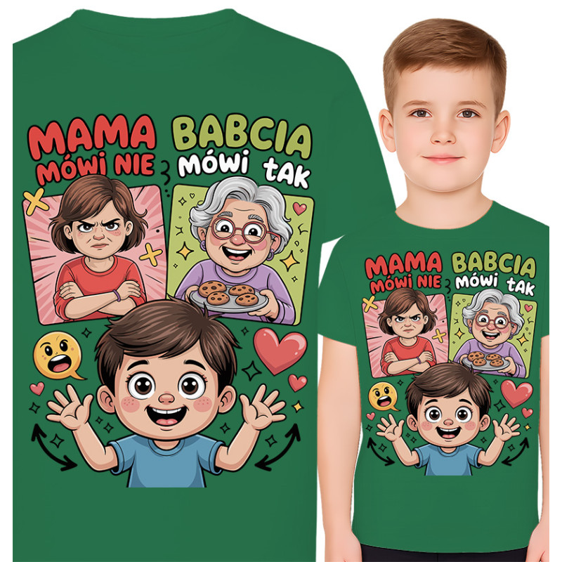 Koszulka dziecięca 'Mama Mówi Nie, Babcia Mówi Tak!'