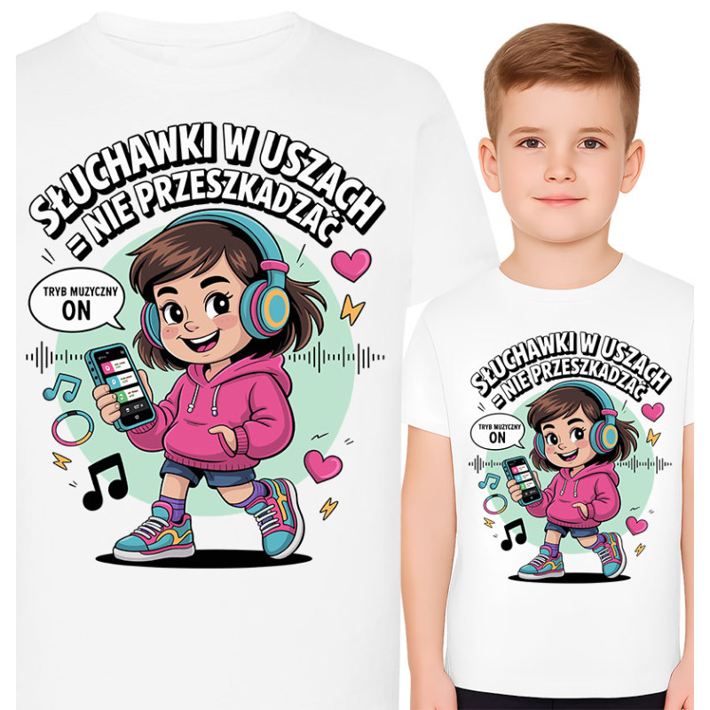 Stijlvol T-Shirt voor Kinderen met Koptelefoonontwerp