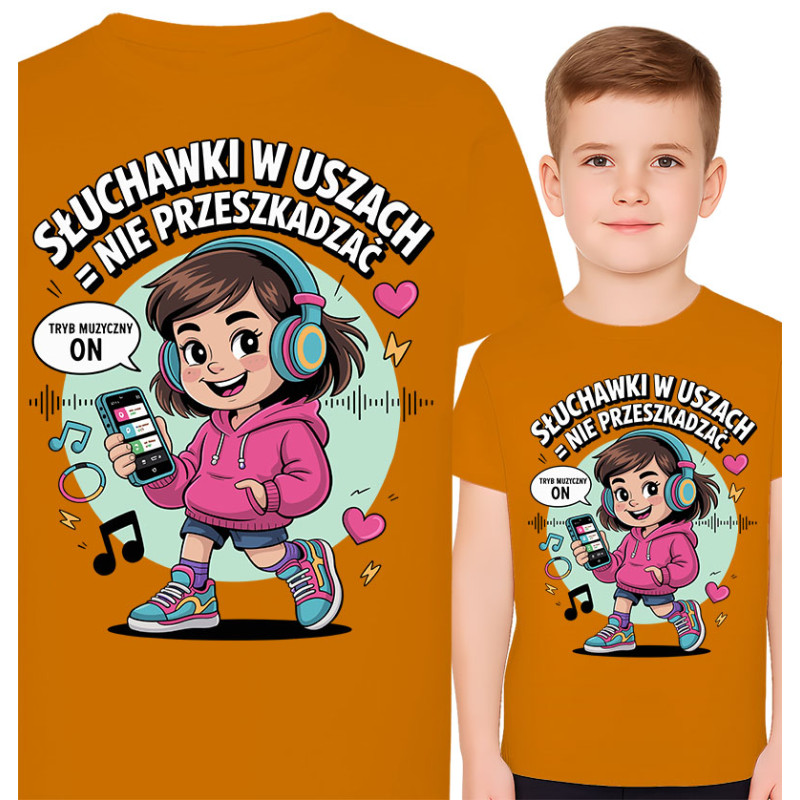 Stijlvol T-Shirt voor Kinderen met Koptelefoonontwerp