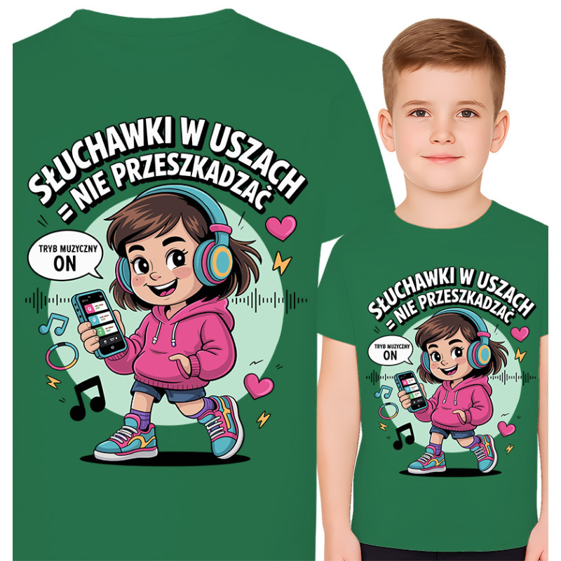 Stijlvol T-Shirt voor Kinderen met Koptelefoonontwerp