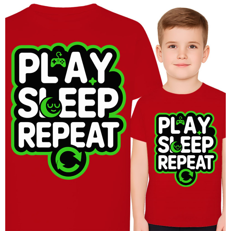Play Sleep Repeat T-shirt voor Kinderen