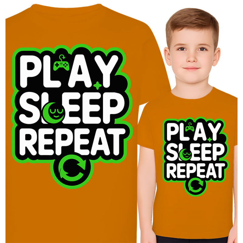 Play Sleep Repeat T-shirt voor Kinderen