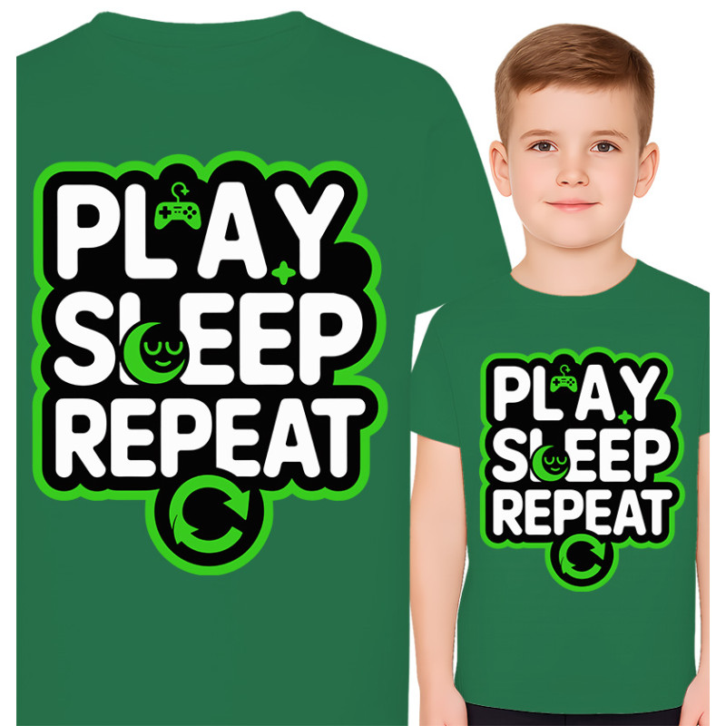 Play Sleep Repeat T-shirt voor Kinderen