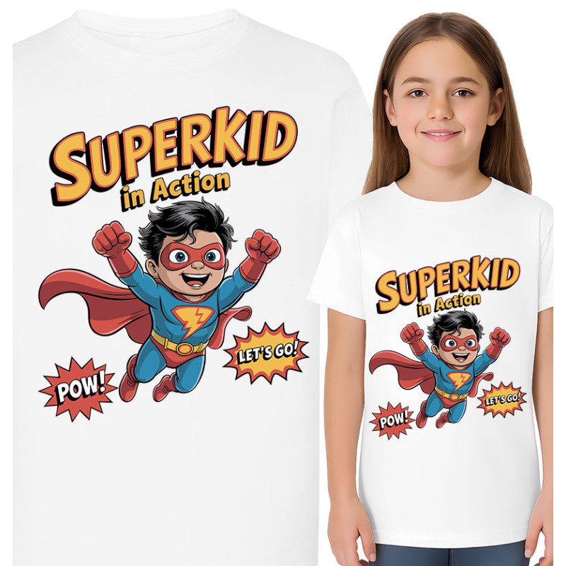 Superkid T-Shirt - Actievolle Pret!