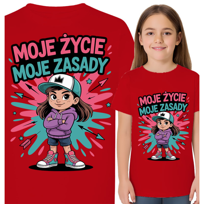Koszulka dziecięca 'Moje życie, moje zasady'