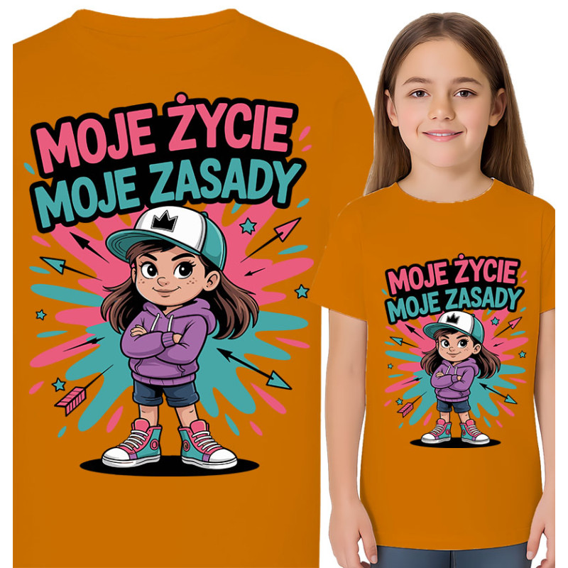 Koszulka dziecięca 'Moje życie, moje zasady'