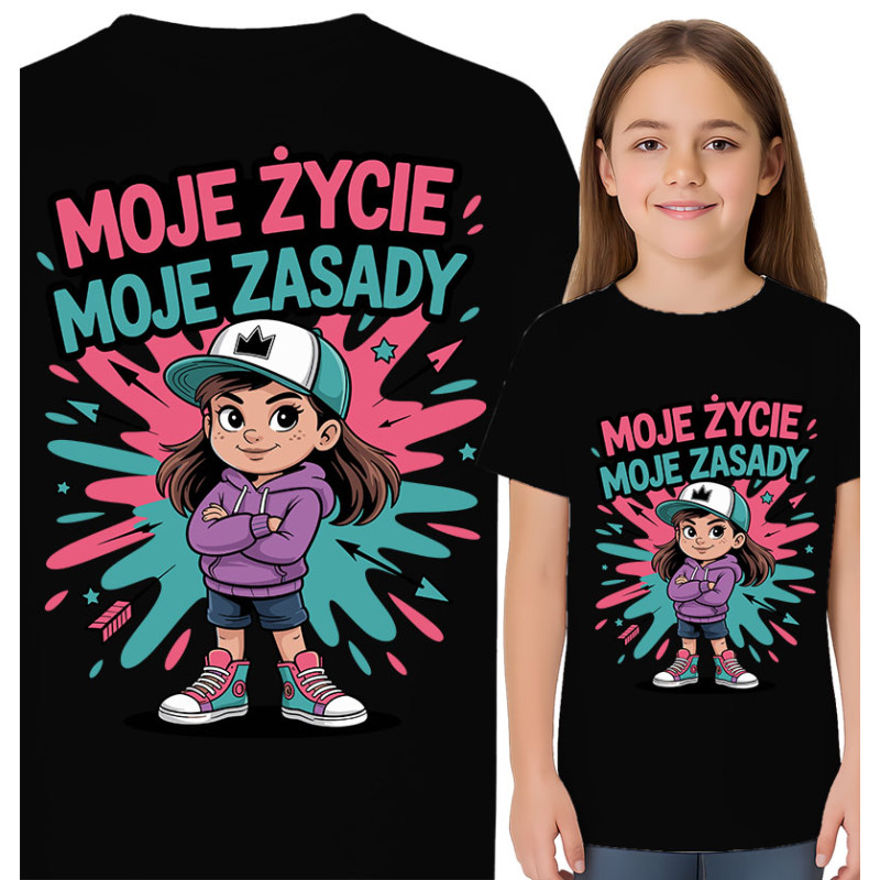 Koszulka dziecięca 'Moje życie, moje zasady'