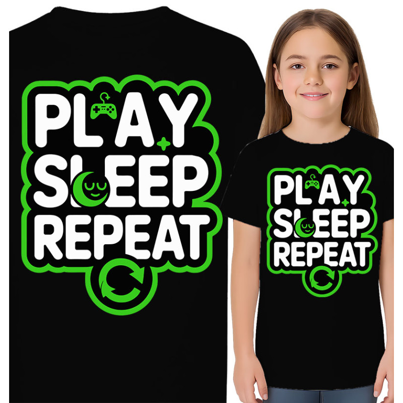 Play Sleep Repeat T-Shirt voor Gamers