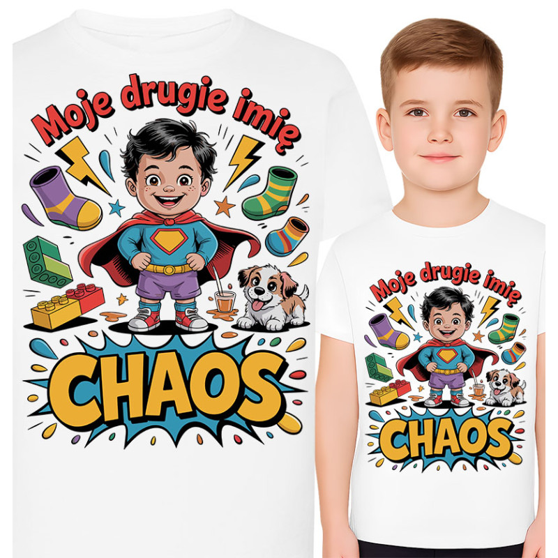 Superheld Chaos Kinder T-Shirt