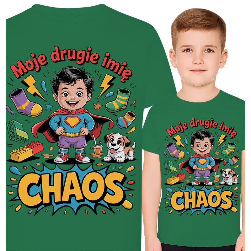 Superheld Chaos Kinder T-Shirt