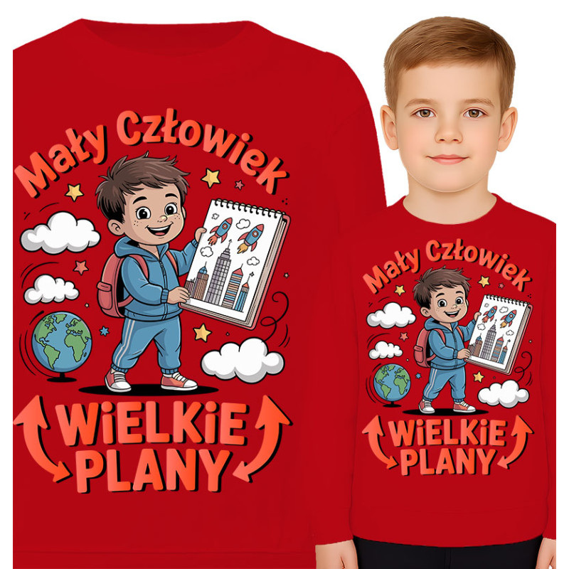 Bluza dziecięca 'Mały Człowiek, WIELKIE PLANY'