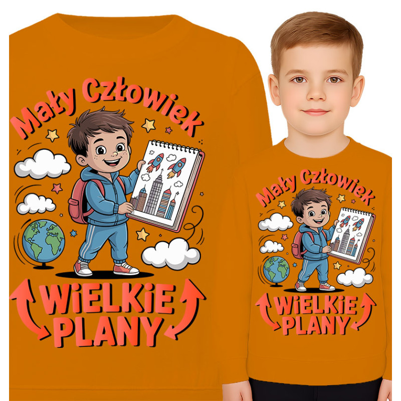 Bluza dziecięca 'Mały Człowiek, WIELKIE PLANY'
