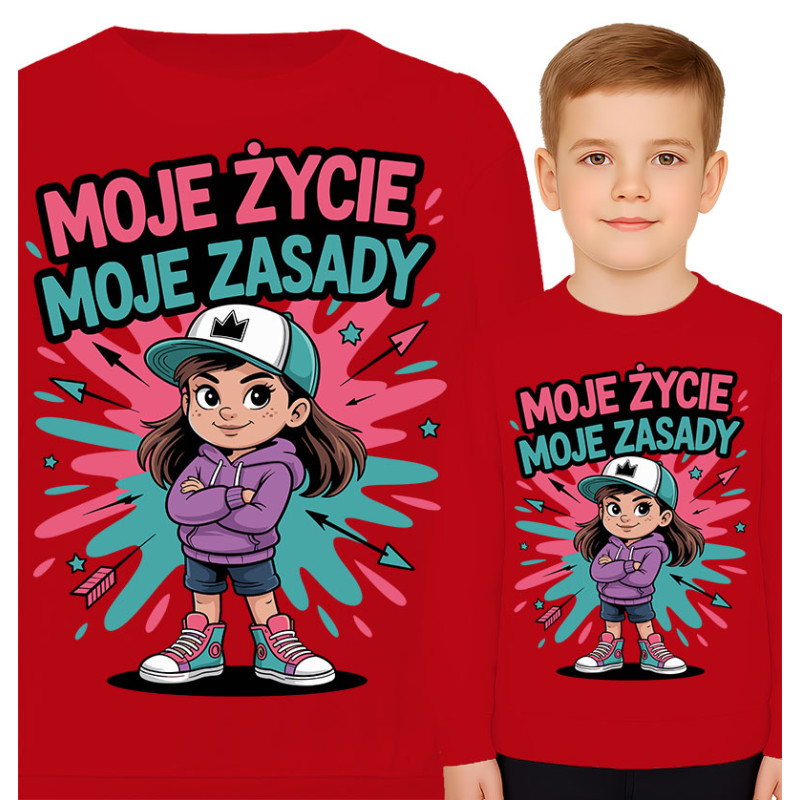 Bluza dziecięca 'Moje życie, moje zasady'