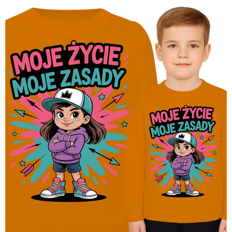 Bluza dziecięca 'Moje życie, moje zasady'