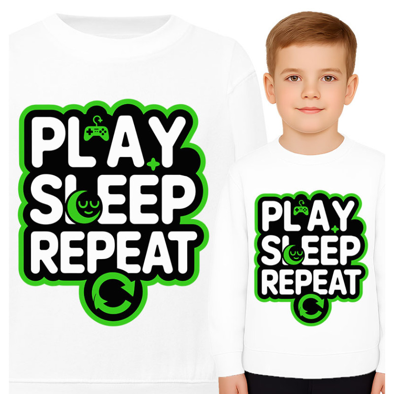 Bluza dziecięca 'Play Sleep Repeat'