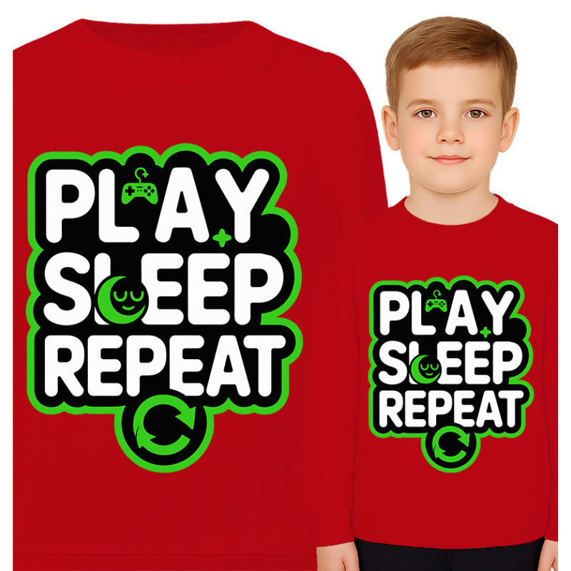 Bluza dziecięca 'Play Sleep Repeat'