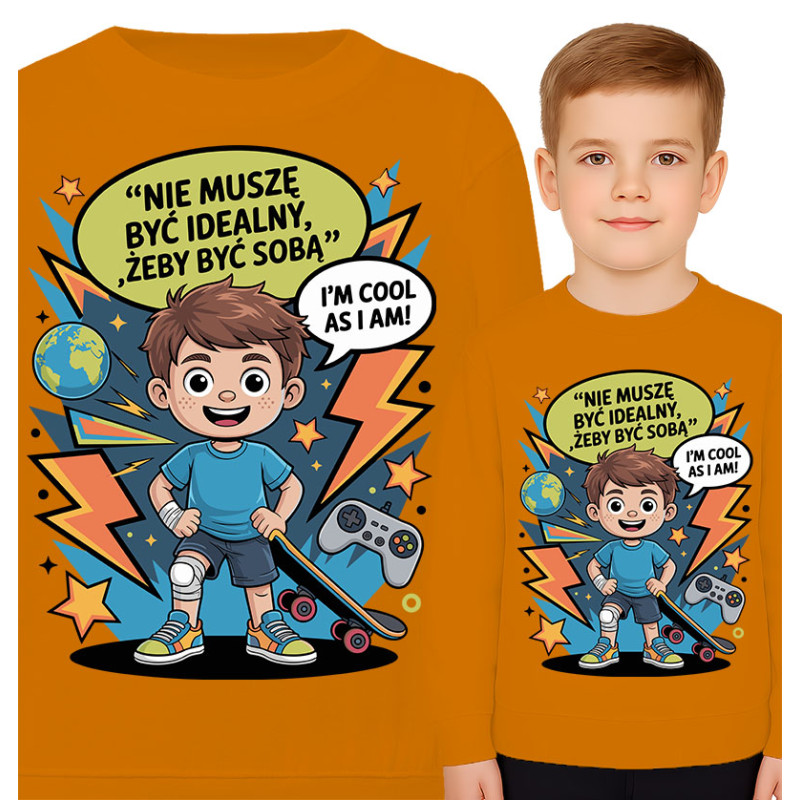 Bluza dziecięca 'Nie muszę być idealny, żeby być sobą'
