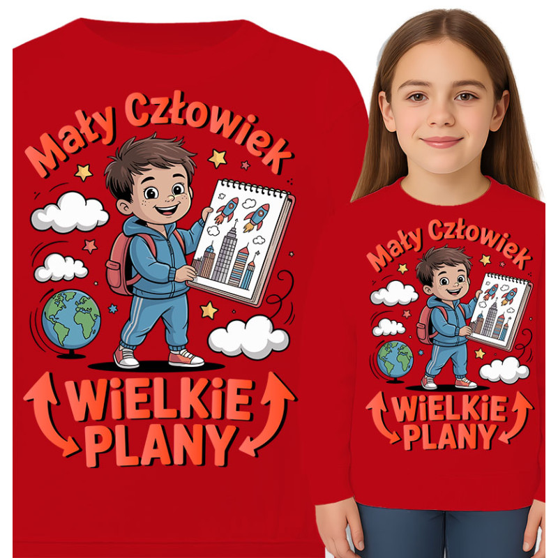 Bluza dziecięca 'Mały Człowiek, WIELKIE PLANY'