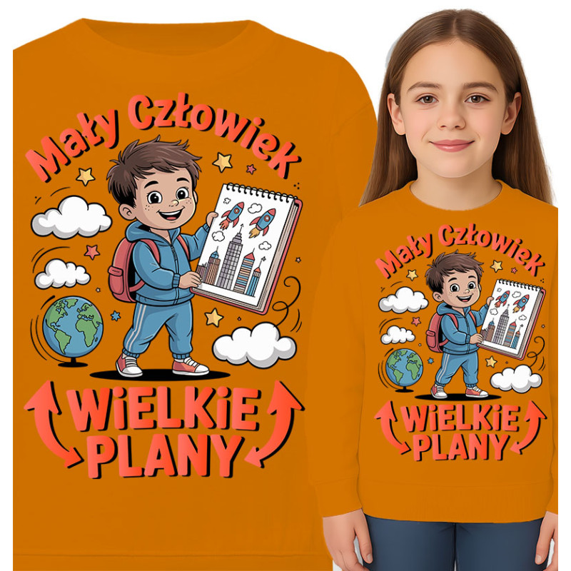 Bluza dziecięca 'Mały Człowiek, WIELKIE PLANY'